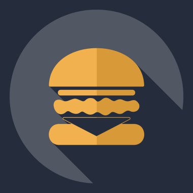Gölge simgesi burger ile düz modern tasarım