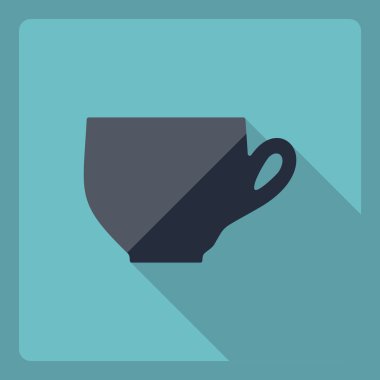 Gölge simgesi kahve ile düz modern tasarım