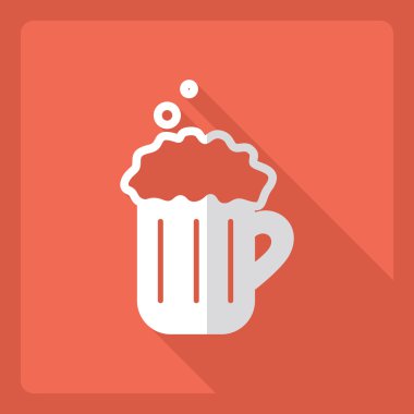 Gölge simgesi bira ile düz modern tasarım