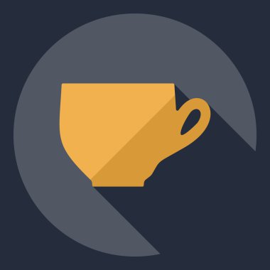 Gölge simgesi kahve ile düz modern tasarım