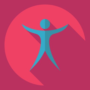 Gölge simgesi sopa rakam ile düz modern tasarım