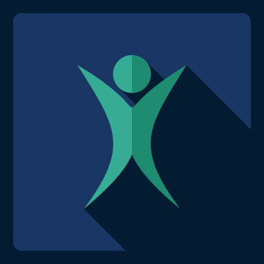 Gölge simgesi sopa rakam ile düz modern tasarım