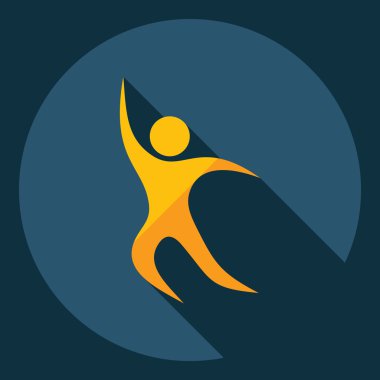 Gölge simgesi sopa rakam ile düz modern tasarım