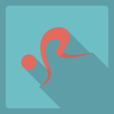 Gölge simgesi sopa rakam ile düz modern tasarım