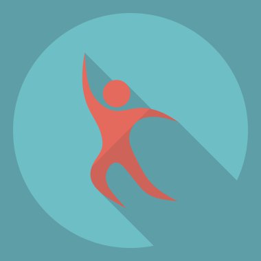 Gölge simgesi sopa rakam ile düz modern tasarım