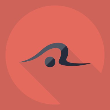 Gölge simgesi sopa rakam ile düz modern tasarım