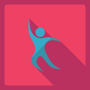 Gölge simgesi sopa rakam ile düz modern tasarım