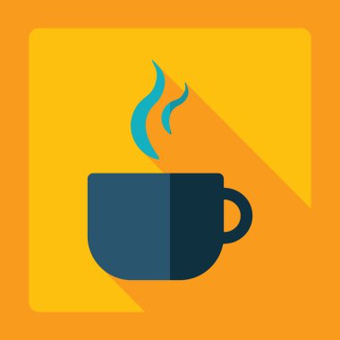 Gölge, çay ile düz modern tasarım