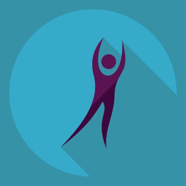 Gölge simgesi sopa rakam ile düz modern tasarım