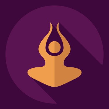 Gölge simgesi sopa rakam ile düz modern tasarım