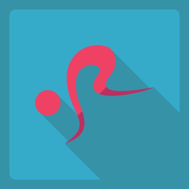 Gölge simgesi sopa rakam ile düz modern tasarım