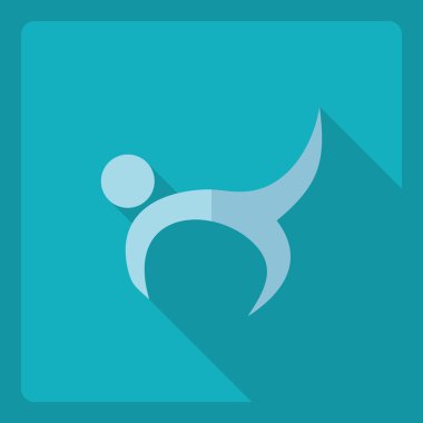 Gölge simgesi sopa rakam ile düz modern tasarım