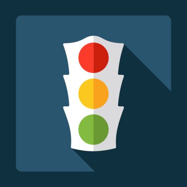 Gölge, trafik ışığı ile düz modern tasarım