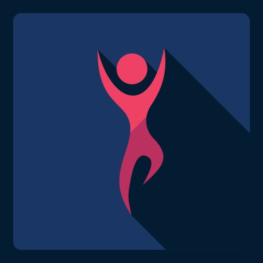 Gölge simgesi sopa rakam ile düz modern tasarım