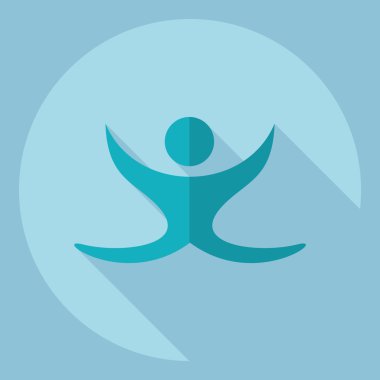 Gölge simgesi sopa rakam ile düz modern tasarım