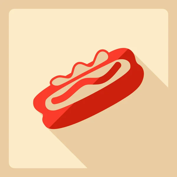 Design moderne plat avec l'ombre Icône hot dog — Image vectorielle