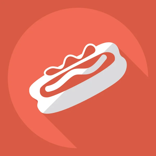 Design moderne plat avec l'ombre Icône hot dog — Image vectorielle