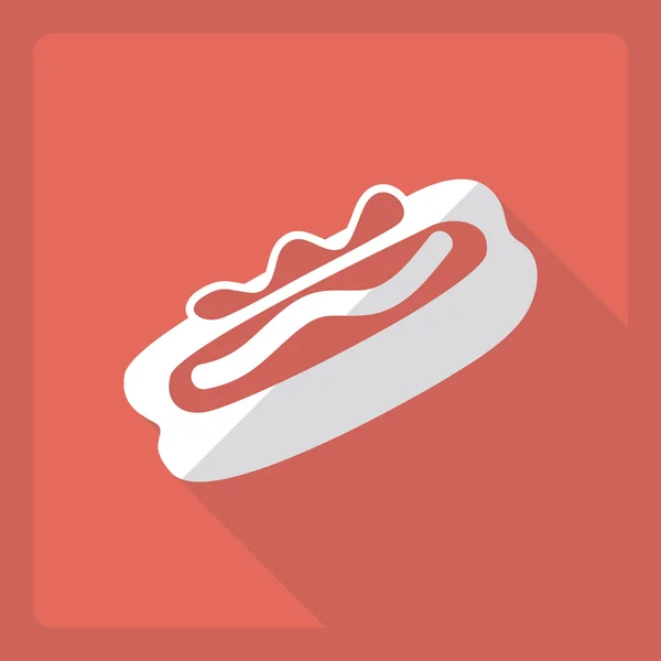 Design moderne plat avec l'ombre Icône hot dog — Image vectorielle