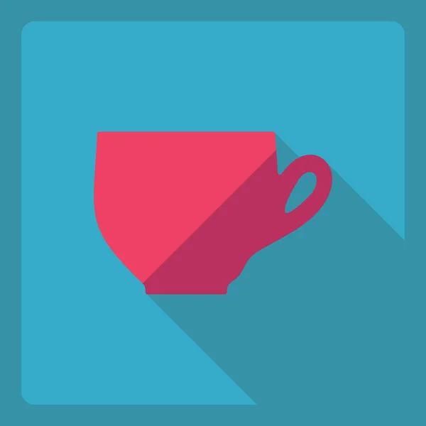 Diseño moderno plano con sombra icono de café — Vector de stock