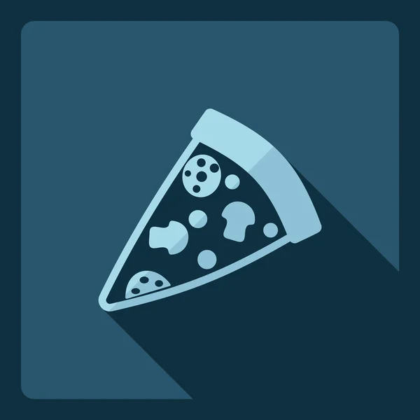 Design moderno piatto con ombra Icona pizza — Vettoriale Stock