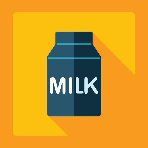 Diseño moderno plano con sombra, leche — Vector de stock