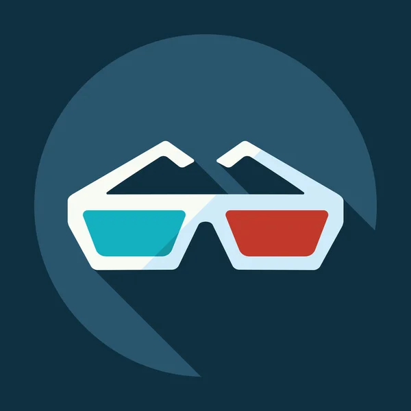Design moderne plat avec lunettes 3d ombre — Image vectorielle