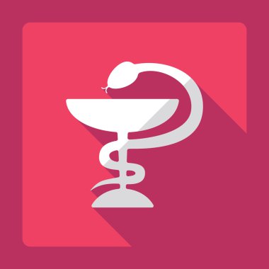 Gölge yılan ile düz modern tasarım ve Kupası