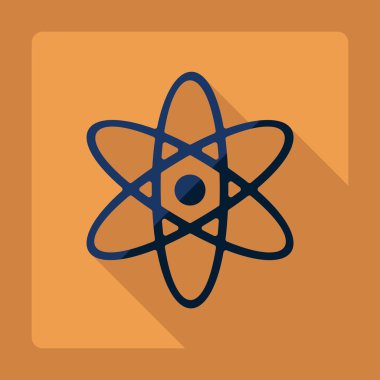 Düz modern tasarım ile gölge atom