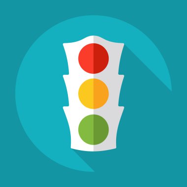 Gölge, trafik ışığı ile düz modern tasarım