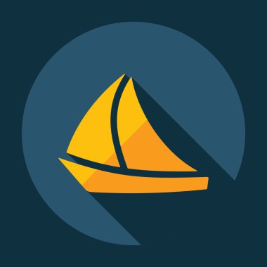 Gölge, gemi yelken ile düz modern tasarım