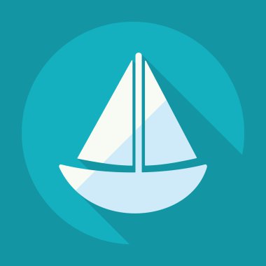 Gölge, gemi yelken ile düz modern tasarım