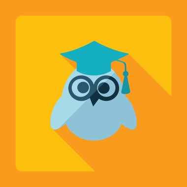 Düz modern tasarımı ile gölge baykuş