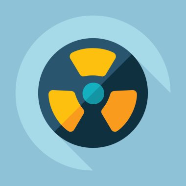 Gölge radyasyon sembolü ile düz modern tasarım