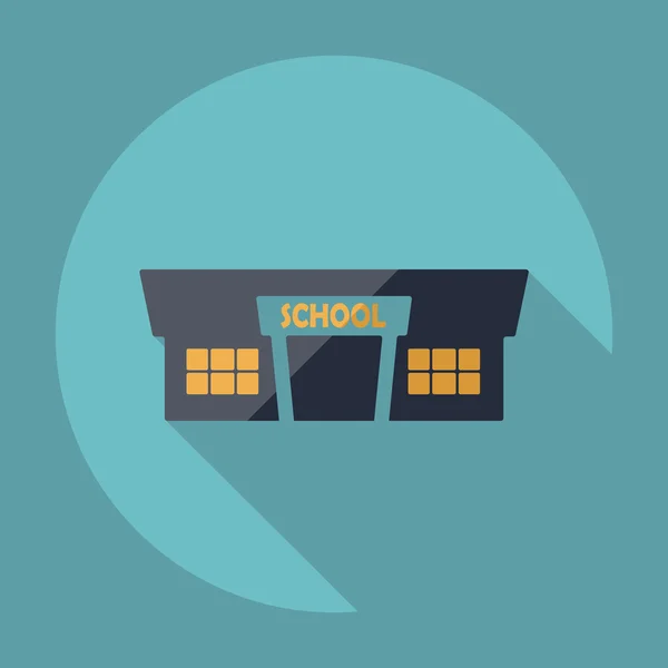 Silné ikona ve zdi stylu ploché školní budovy — Stockový vektor