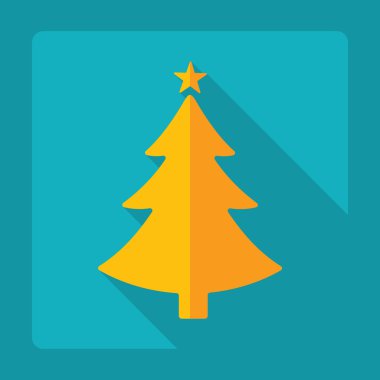 Gölge, Noel ağacı ile düz modern tasarım