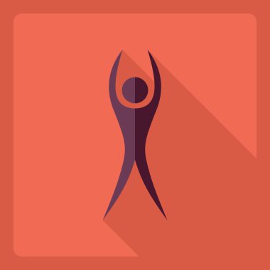 Gölge simgesi sopa rakam ile düz modern tasarım