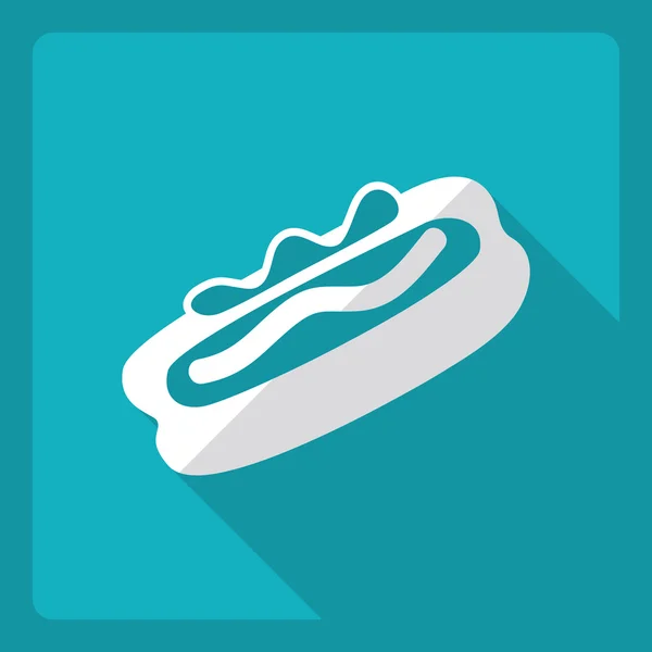 Design moderne plat avec l'ombre Icône hot dog — Image vectorielle