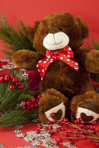Holiday Teddy Bear — Stock Photo, Image