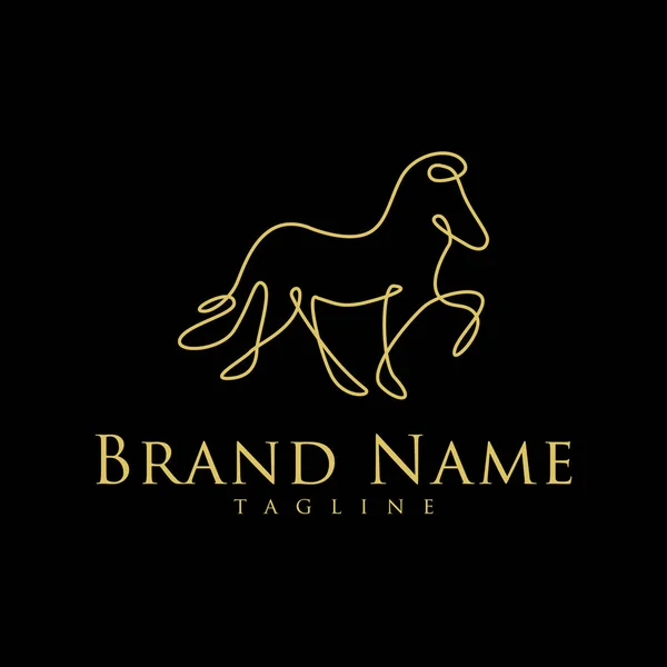 Luxusní Linie Výtvarné Logo Koně — Stockový vektor