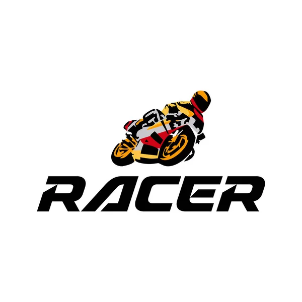 Racer Speed Motorcycle Logo — Stock Vector