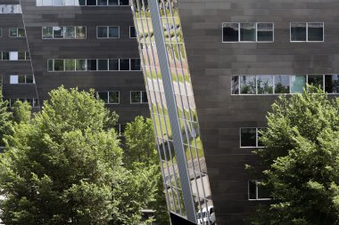 Ofis binaları ve bazı ağaçlar