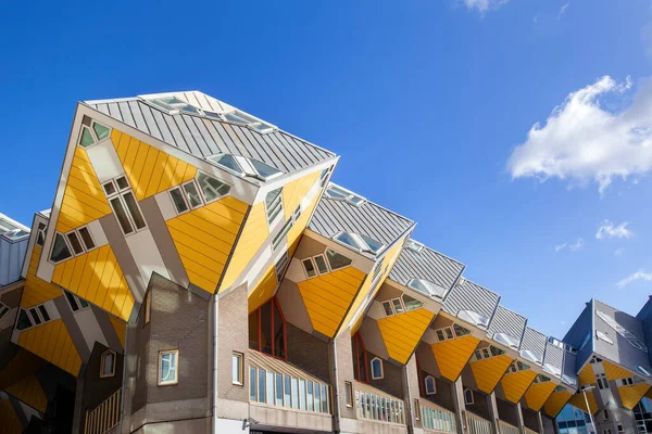 Rotterdam Netherlands November 2020 Yellow Cubic Houses Kubuswoningen Architect Piet Royalty Free Stock Photos