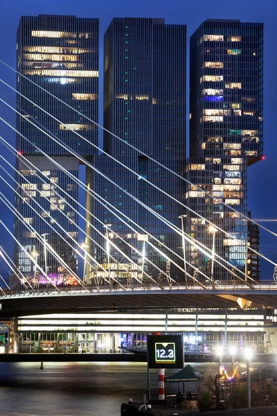 Rotterdam Hollanda Eylül 2021 Rotterdam Daki Erasmus Köprüsü Nün Kentsel — Stok fotoğraf