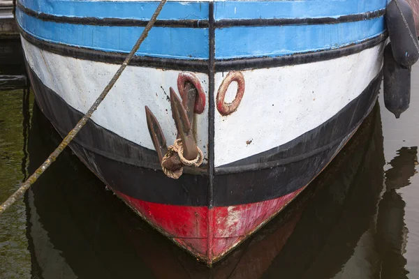 Bow Ett Gammalt Stål Fartyg Förtöjd Hamnen Nederländerna — Stockfoto