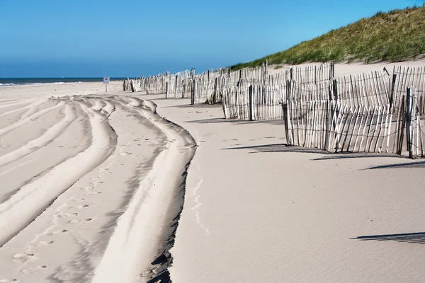 Utworów i ogrodzenia drewniane na plaży Zdjęcie Stockowe