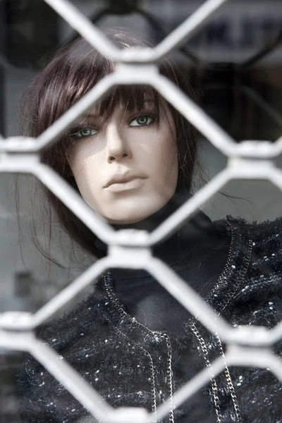 Maniquí maniquí encerrado en una tienda de moda —  Fotos de Stock