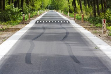 Hız tümseği önünde Skid işaretleri