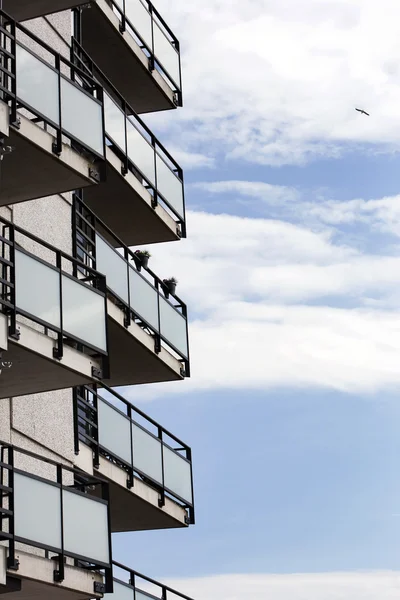Balconies of an apartment block — Stock Photo, Image
