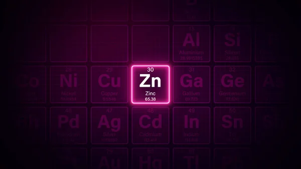 Modern periyodik tablo elementi Çinko illüstrasyonu