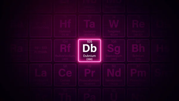 Modern periyodik tablo ögesi Dubnium illüstrasyonu